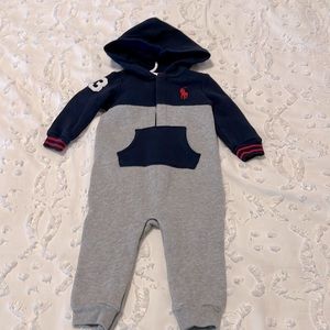 Like New- Ralph Lauren Hooded Onesie
